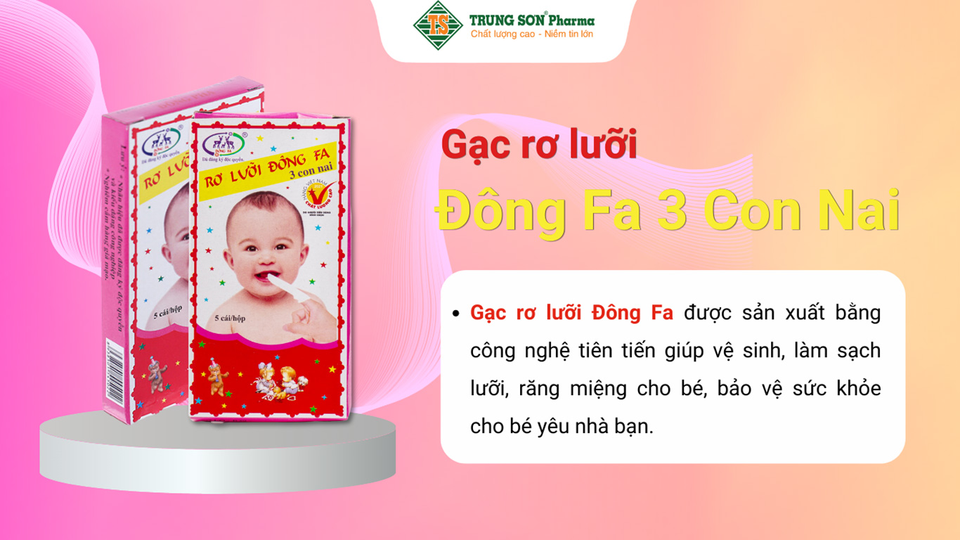 Gạc rơ lưỡi Đông Fa 3 Con Nai vệ sinh, làm sạch lưỡi, răng miệng cho bé ( 5 cái )