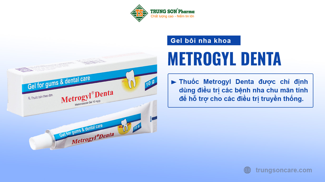 Metrogyl Denta thành phần chính là metronidazole benzoate BP. Thuốc được dùng trong điều trị các bệnh nha chu mãn tính để hỗ trợ cho các điều trị truyền thống.