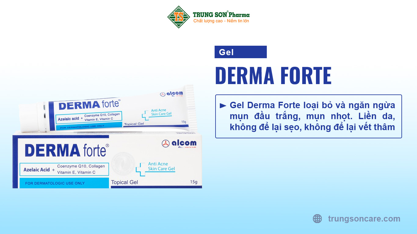 Gel Derma Forte loại bỏ và ngăn ngừa mụn đầu trắng, mụn nhọt. Liền da, không để lại sẹo, không để lại vết thâm