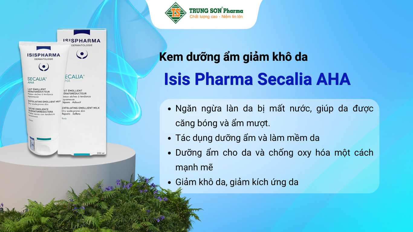 Kem Isis Pharma Secalia AHA dưỡng ẩm, làm mềm, giảm khô da, giảm kích ứng (200ml)