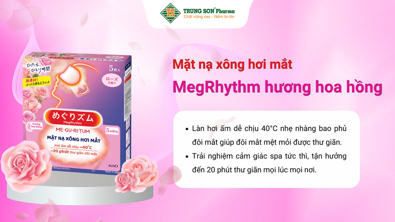 Mặt nạ xông hơi mắt MegRhythm hương hoa hồng 