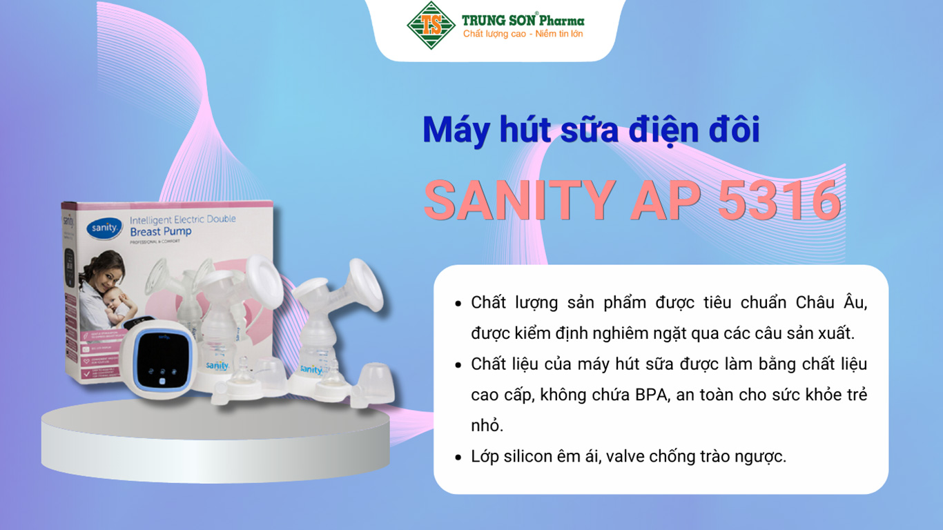 Máy hút sữa điện đôi SANITY AP 5316 hút sữa thông minh