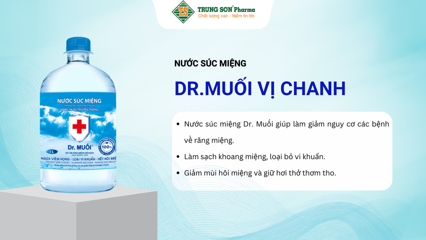 Nước súc miệng Dr. Muối hương vỏ chanh (Chai 1000ml)