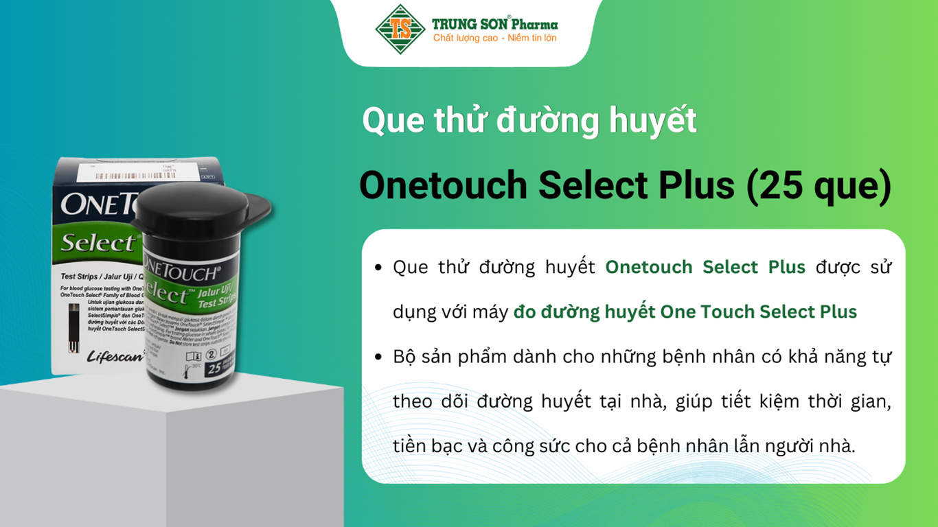 Que thử đường huyết Onetouch Select Plus (25 que)