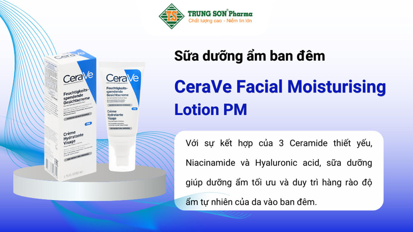 Sữa dưỡng ẩm ban đêm CeraVe Facial Moisturising Lotion PM cho da mặt tuýp 52ml