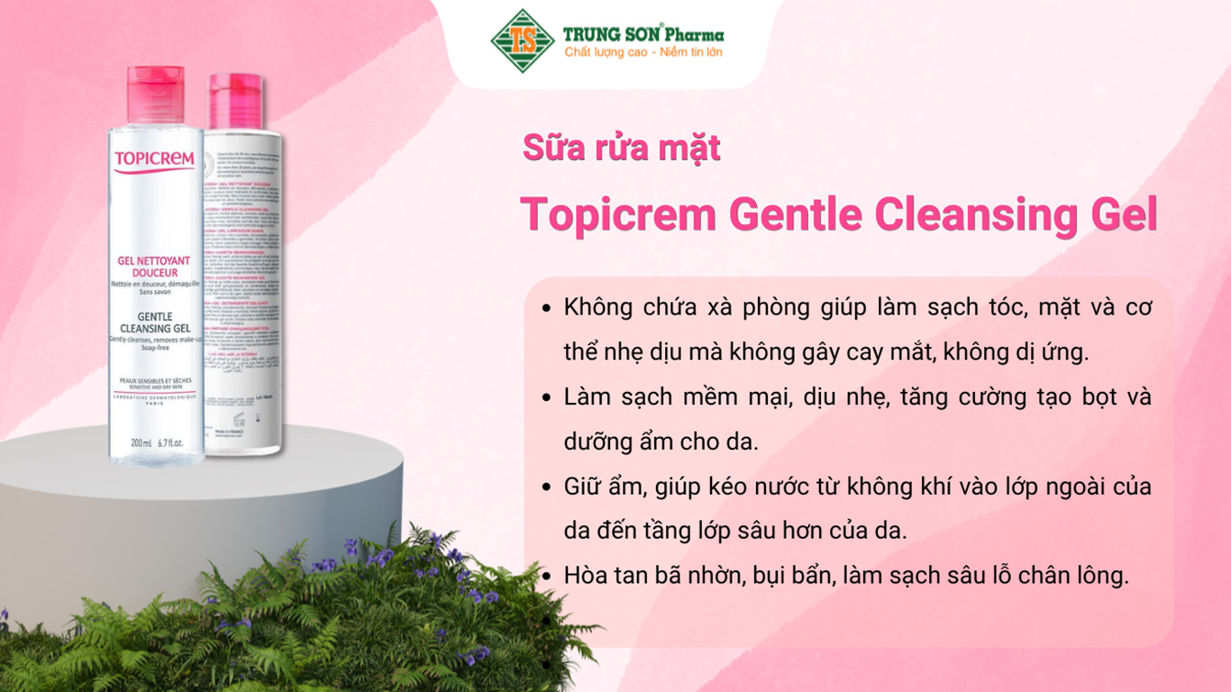 Sữa Rửa Mặt Topicrem Gentle Cleansing Gel (200ml)