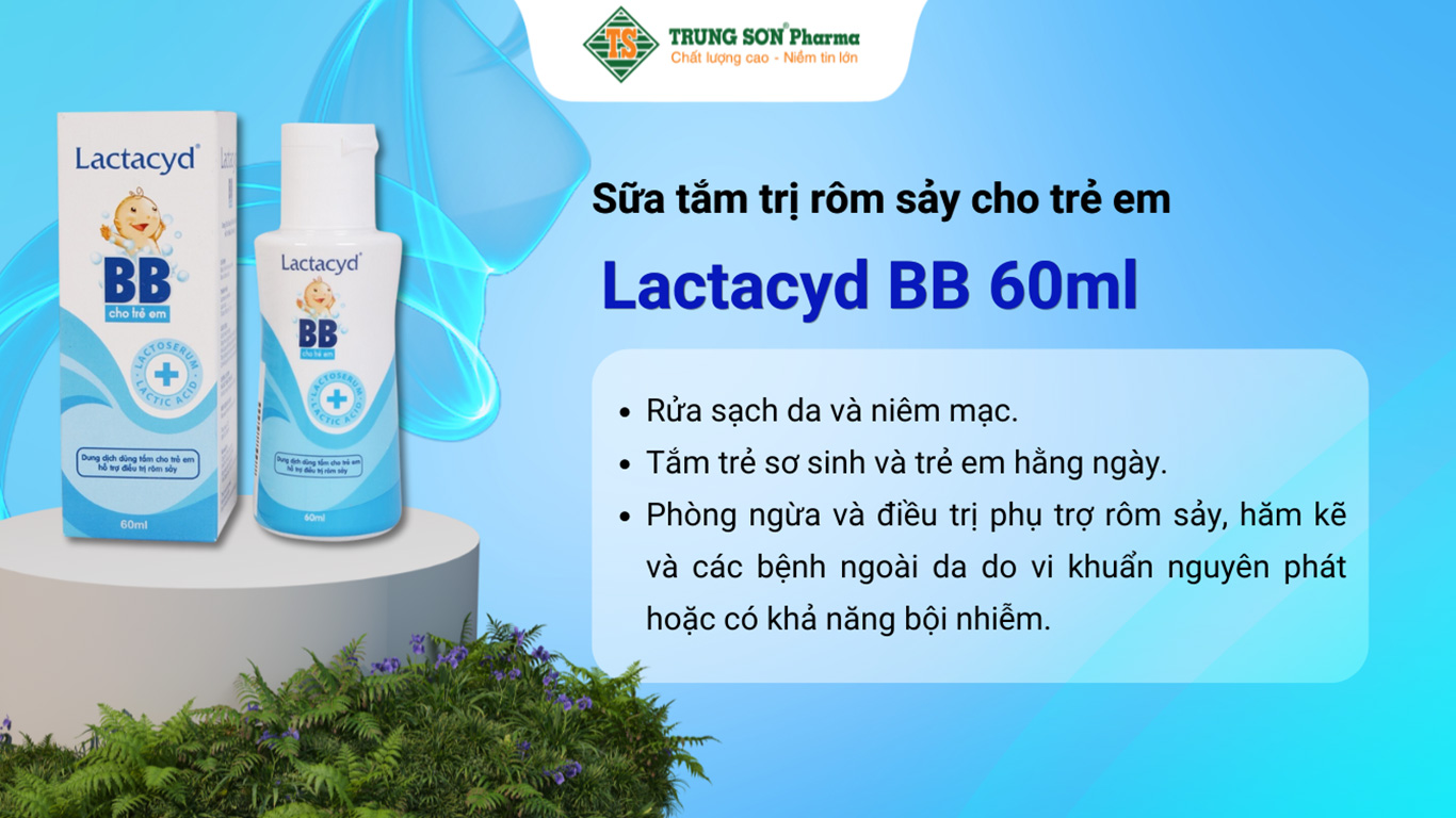 Sữa tắm trị rôm sảy cho trẻ em Lactacyd BB (Chai 60ml)