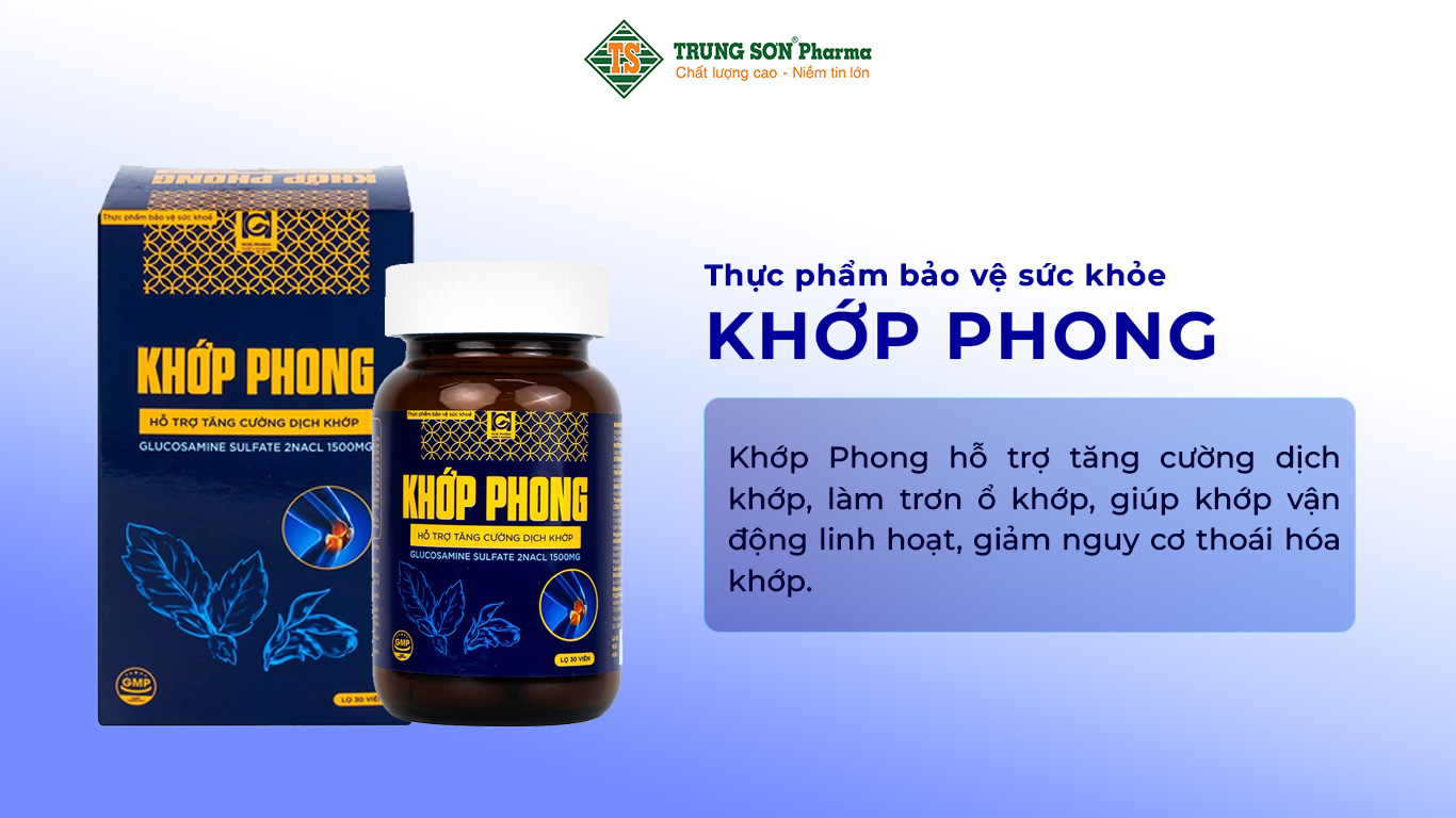 Khớp Phong hỗ trợ tăng cường dịch khớp, làm trơn ổ khớp, giúp khớp vận động linh hoạt, giảm nguy cơ thoái hóa khớp.