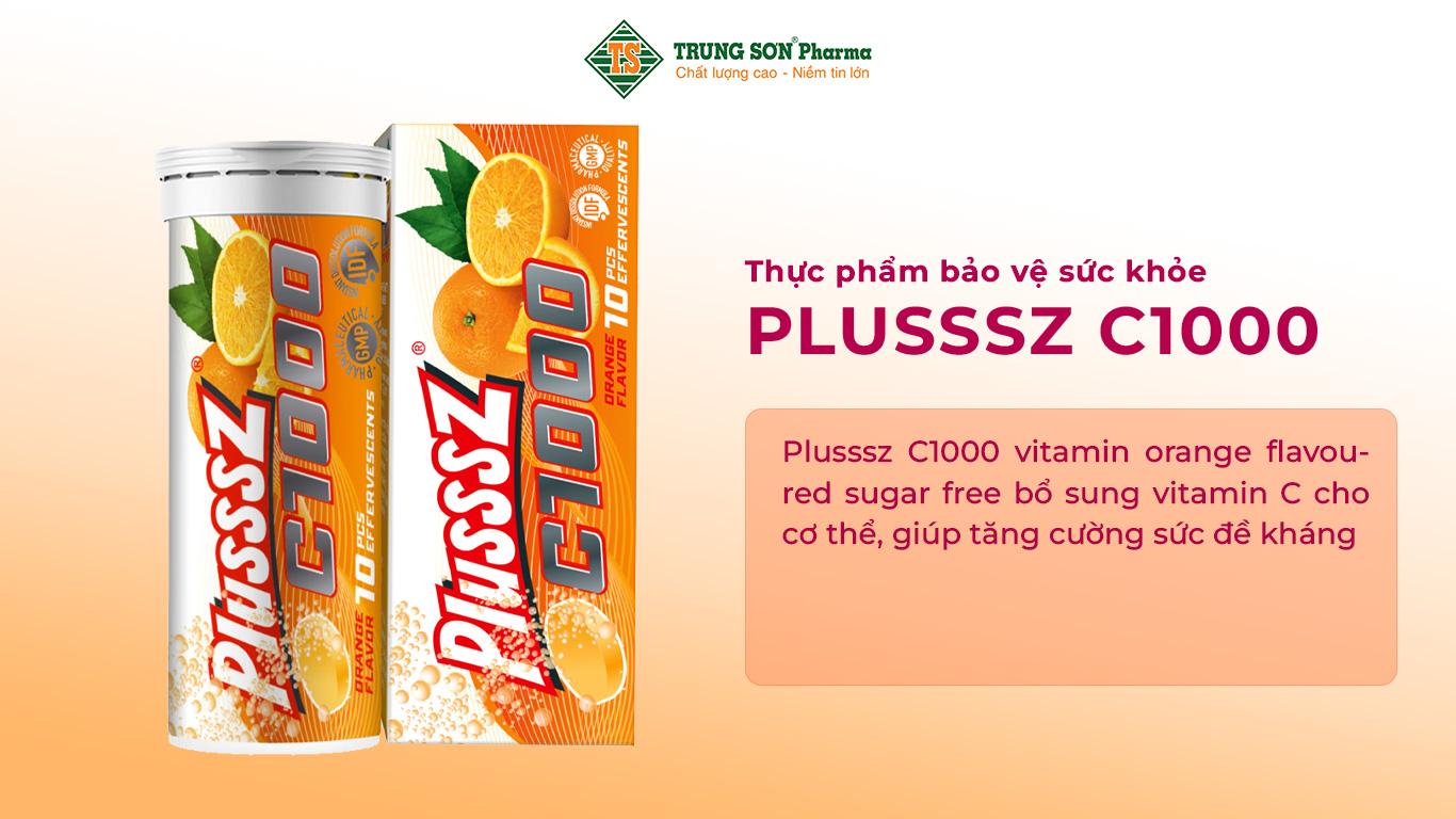 Plusssz C1000 vitamin orange flavoured sugar free bổ sung vitamin C cho cơ thể, giúp tăng cường sức đề kháng