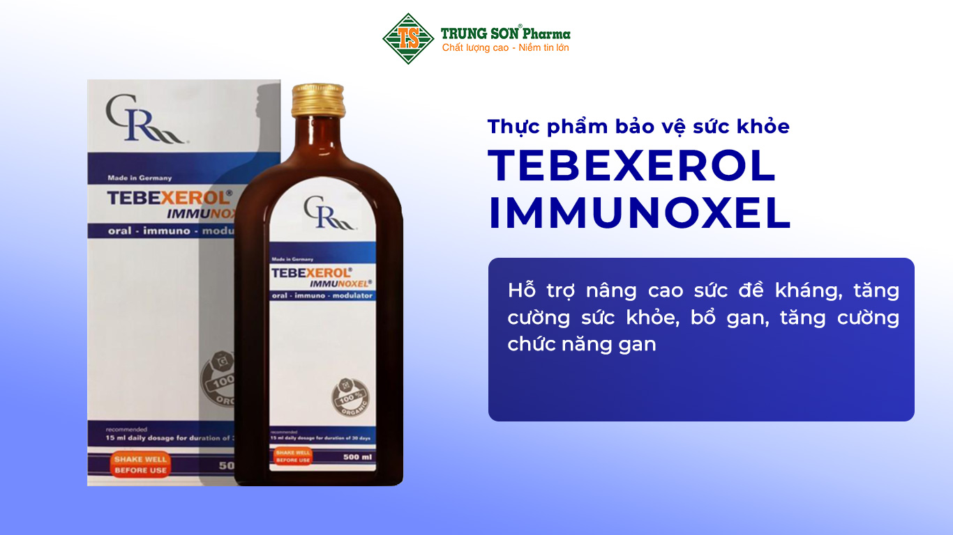Thực phẩm bảo vệ sức khỏe Tebexerol Immunoxel hỗ trợ nâng cao sức đề kháng, tăng cường sức khỏe, bổ gan, tăng cường chức năng gan