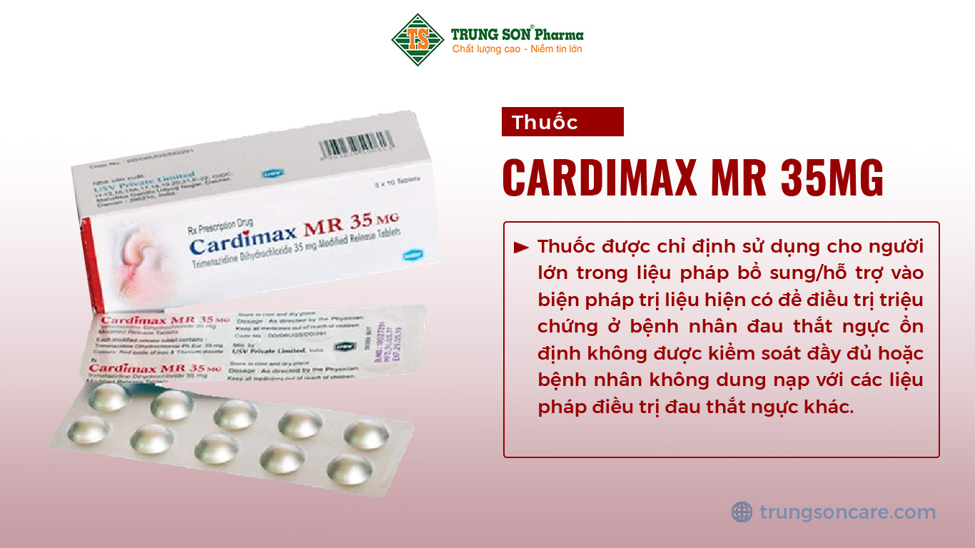 Thuốc Cardimax MR 35mg điều trị đau thắt ngực