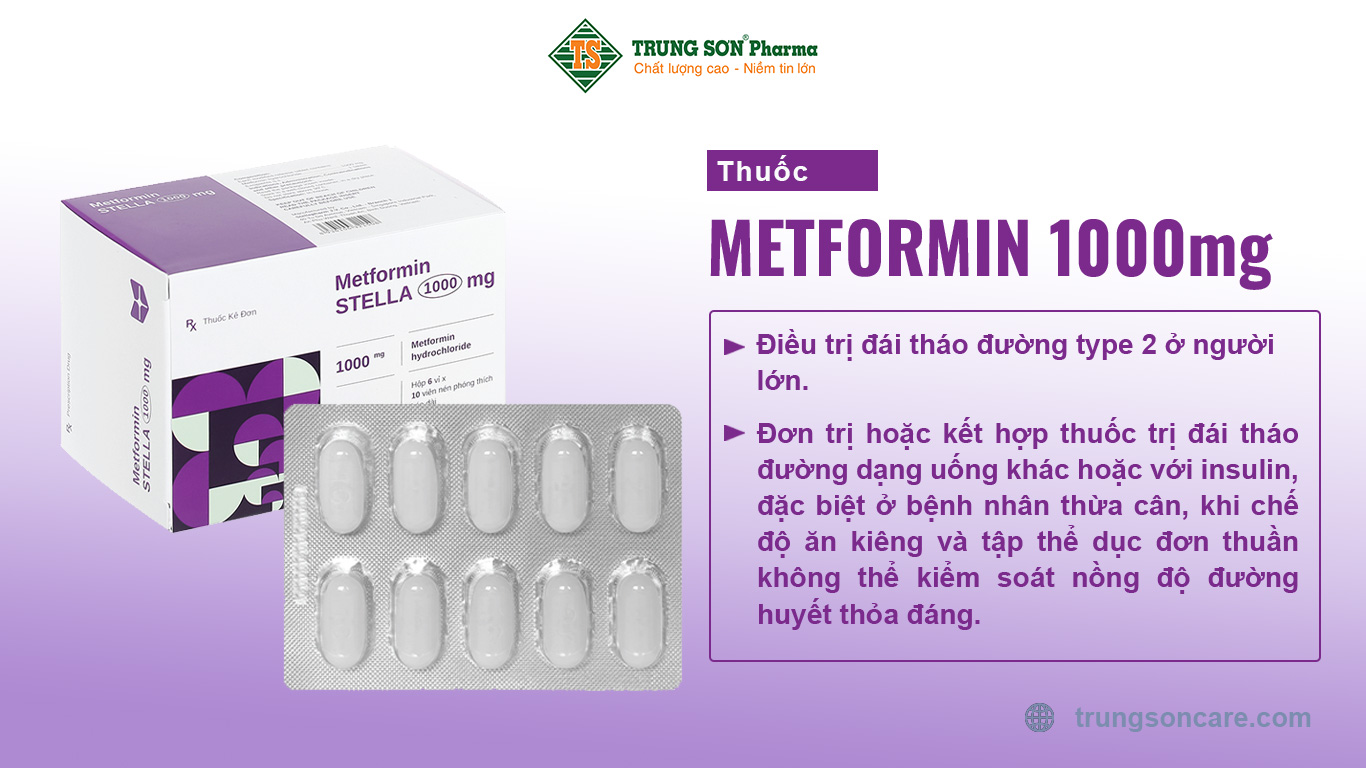 Thuốc Metformin là sản phẩm của Công ty TNHH Liên doanh Stellapharm có thành phần chính là Metformin hydrochloride dùng điều trị đái tháo đường type 2 ở người lớn, đặc biệt ở bệnh nhân thừa cân, khi chế độ ăn kiêng và tập thể dục đơn thuần không thể kiểm soát nồng độ đường huyết thỏa đáng