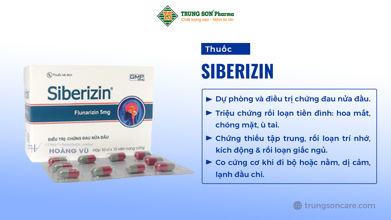 Thuốc Siberizin điều trị dự phòng cơn đau nửa đầu