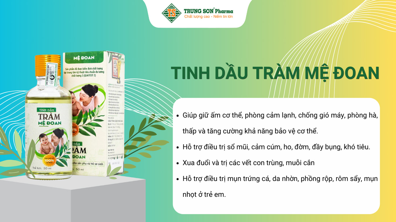 Tinh dầu Tràm Mệ Đoan hỗ trợ phòng giảm các chứng cảm cúm, sổ mũi, ho, ngạt mũi (50ml)