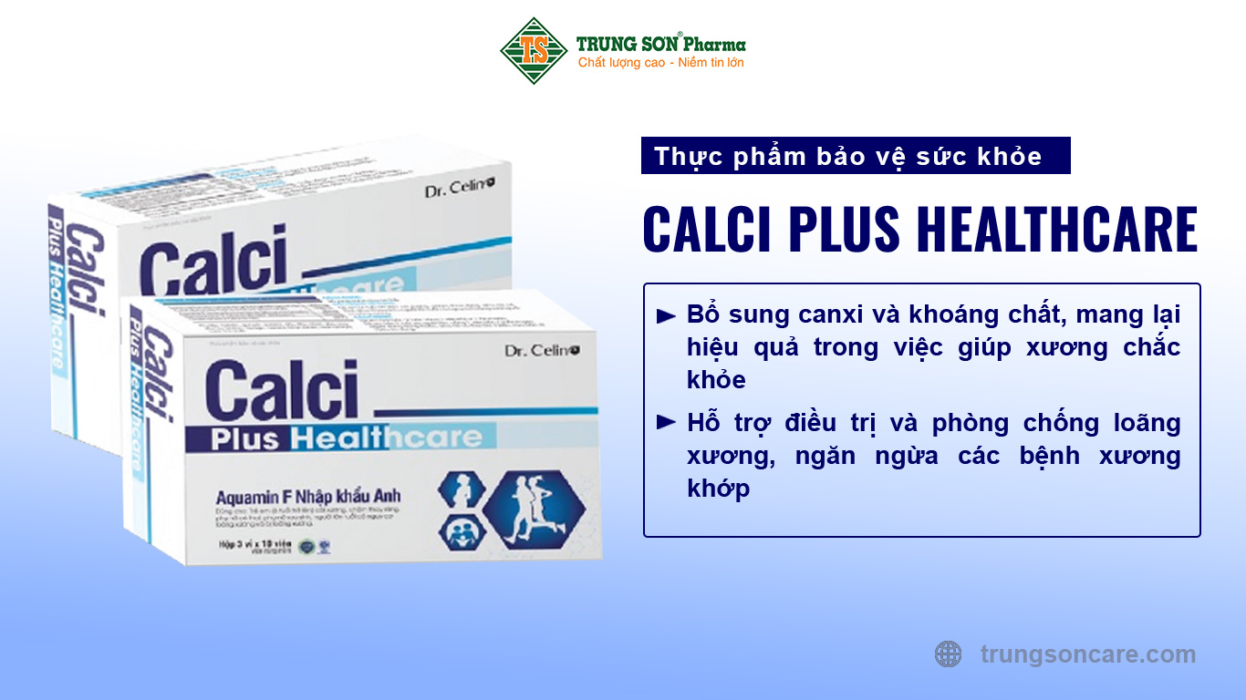 Canxi Dr. Celine Calci Plus Healthcare với nguyên liệu nhập khẩu từ Anh giúp bổ sung canxi và khoáng chất, mang lại hiệu quả trong việc giúp xương chắc khỏe, hỗ trợ điều trị và phòng chống loãng xương, ngăn ngừa các bệnh xương khớp.