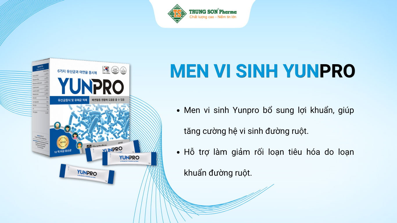 Men vi sinh Yunpro giúp bổ sung lợi khuẩn