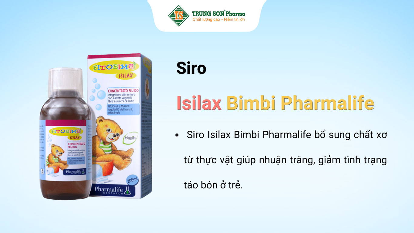 Siro Isilax Bimbi Pharmalife hỗ trợ tình trạng táo bón kéo dài ở trẻ