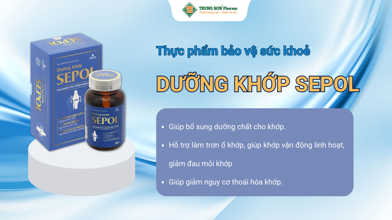 Dưỡng khớp Sepol giúp bổ sung dưỡng chất cho khớp