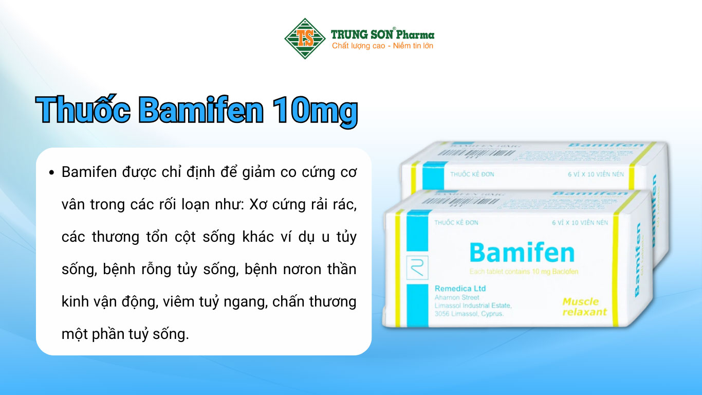 Thuốc Bamifen 10mg Remedica giảm co cứng cơ vân