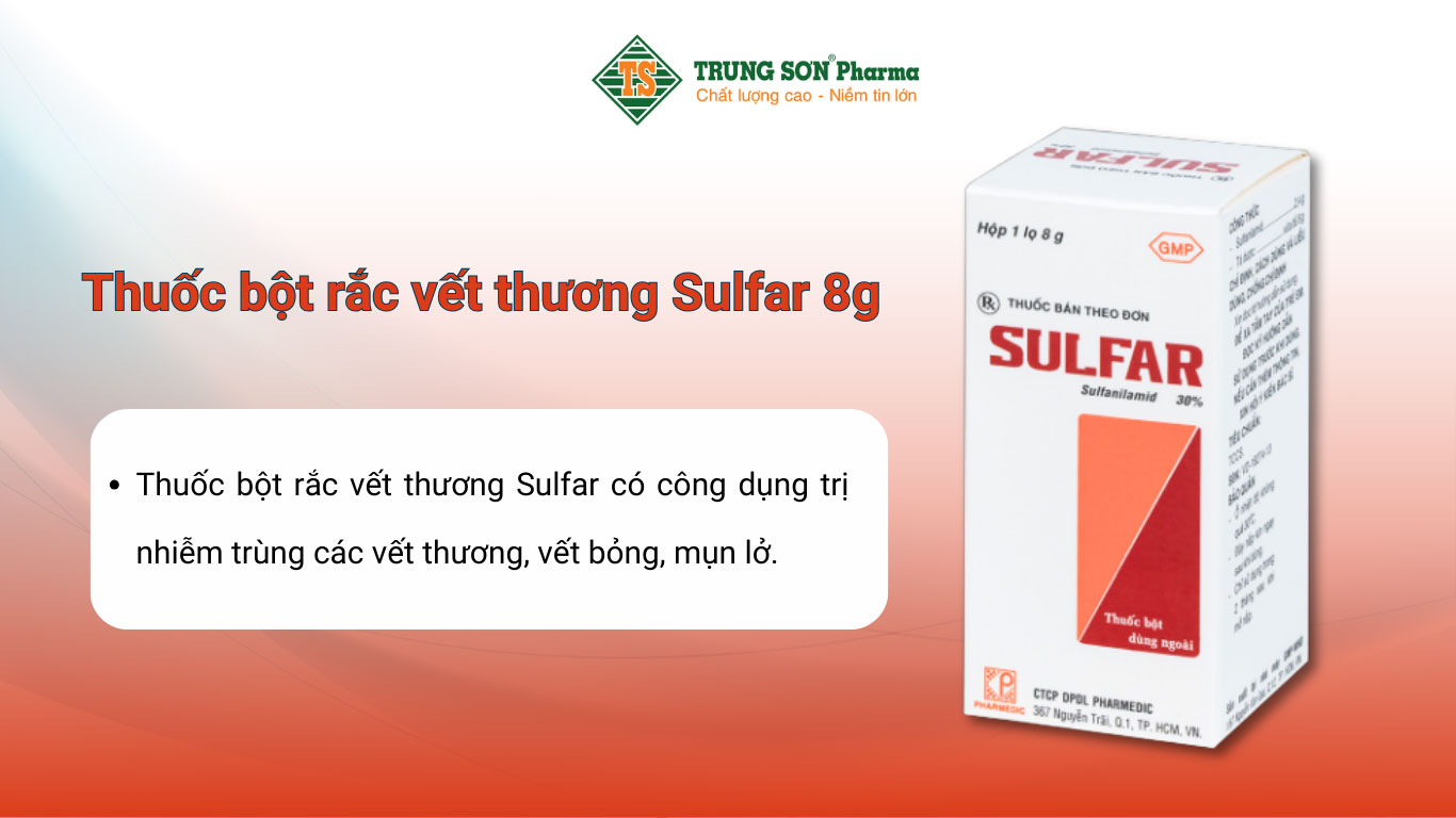 Thuốc bột rắc vết thương Sulfar