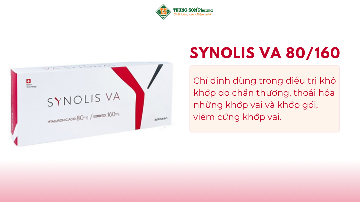 Thuốc Synolis VA là thuốc được chỉ định dùng trong điều trị khô khớp do chấn thương, thoái hóa những khớp vai và khớp gối, viêm cứng khớp vai. Ngoài ra, Thuốc Synolis còn được dùng trong phẫu thuật chỉnh hình.