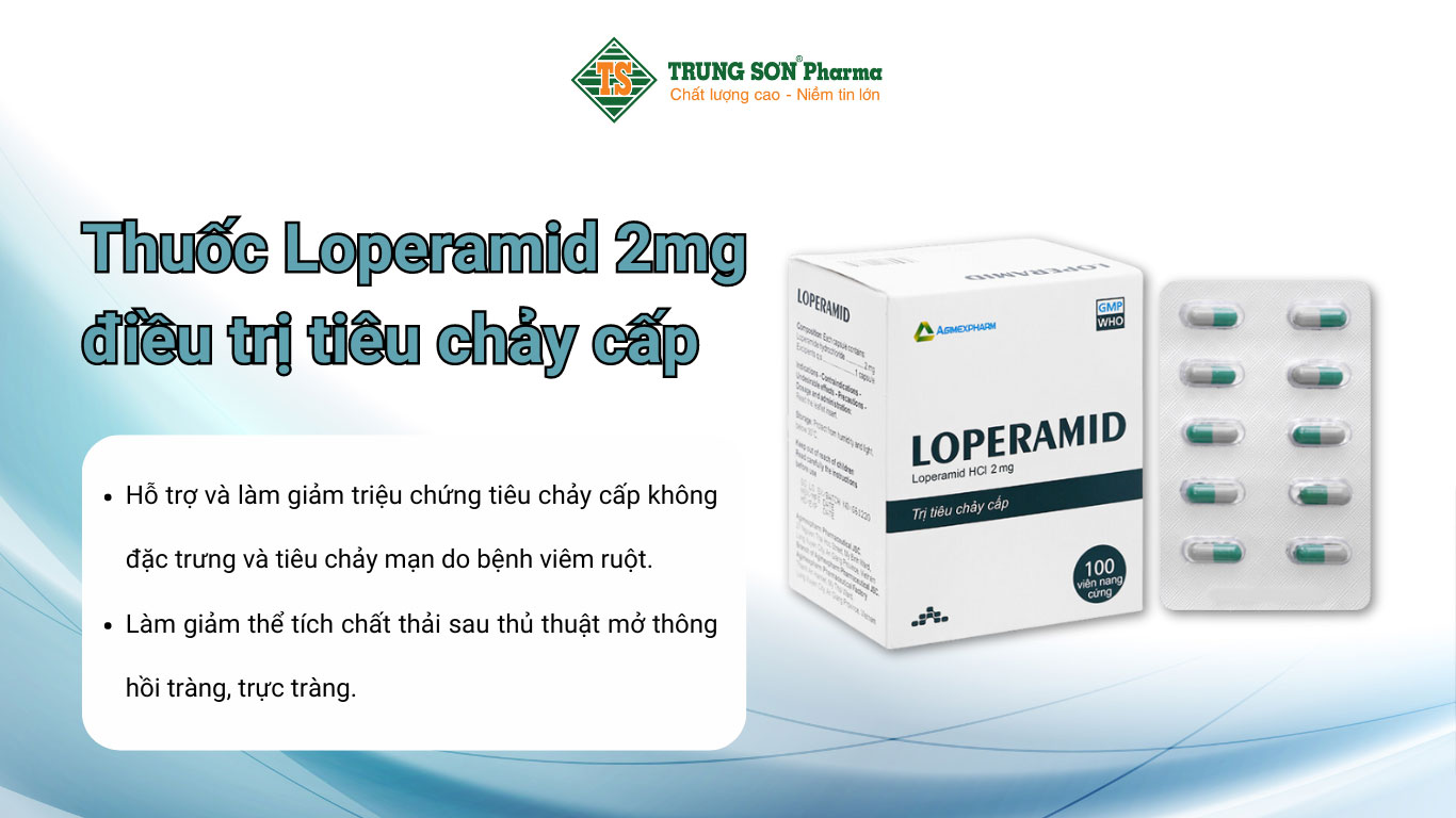 Thuốc Loperamid 2mg điều trị tiêu chảy cấp 