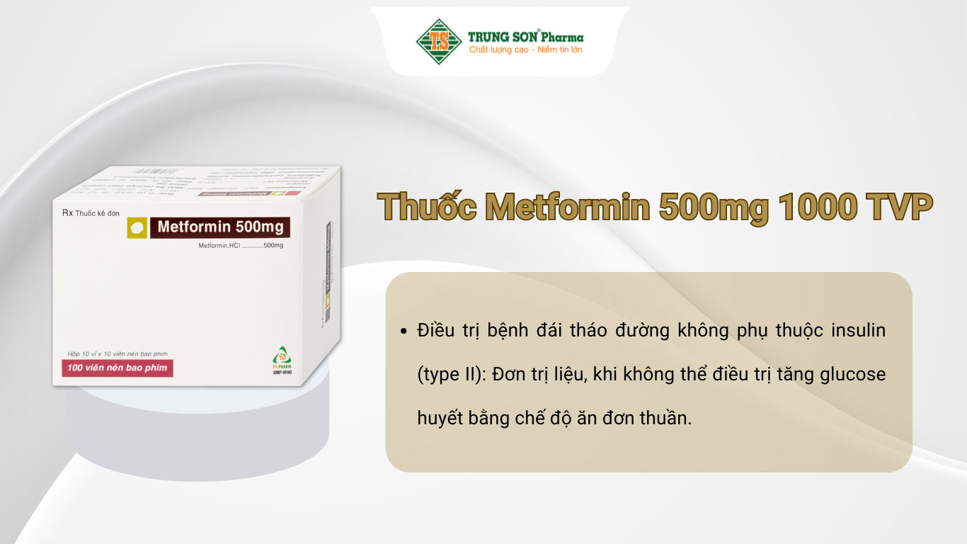 Thuốc Metformin 500mg 1000 TVP điều trị đái tháo đường 