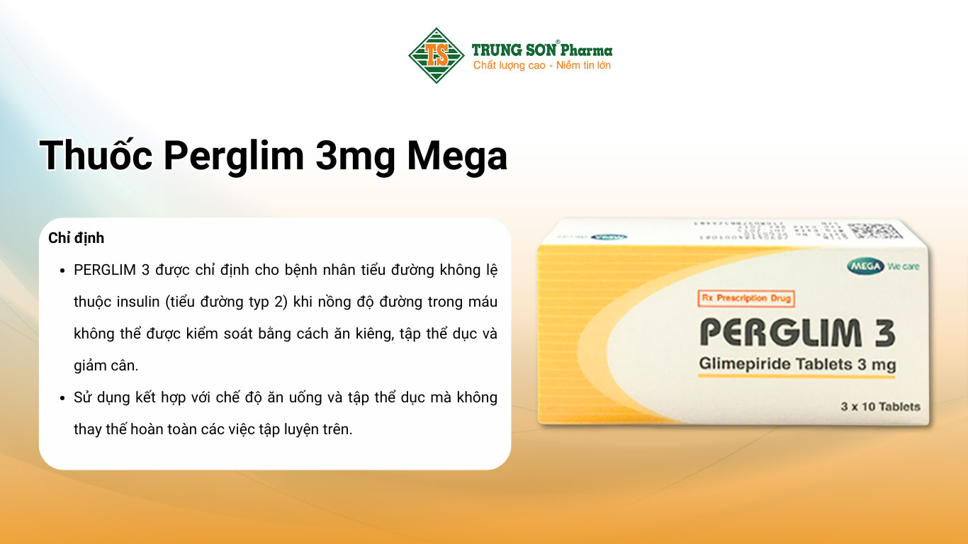 Thuốc Perglim 3mg Mega kiểm soát đường huyết ở bệnh nhân đái tháo đường type 2