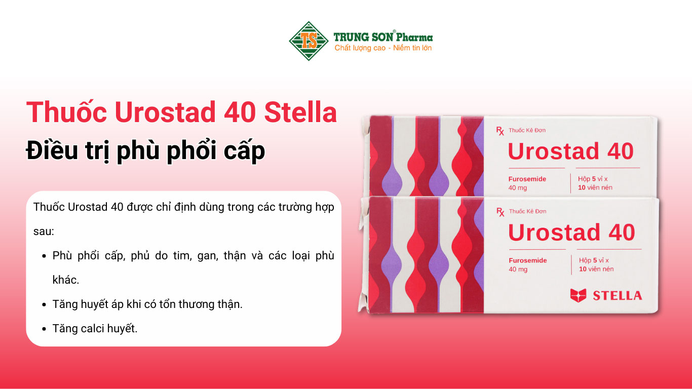 Thuốc Urostad 40 Stella điều trị phù phổi cấp 