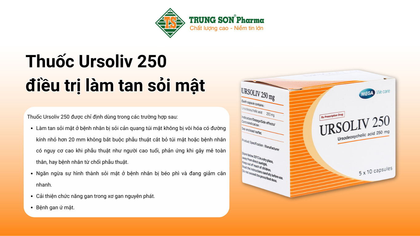 Thuốc Ursoliv 250 Mega We care điều trị làm tan sỏi mật