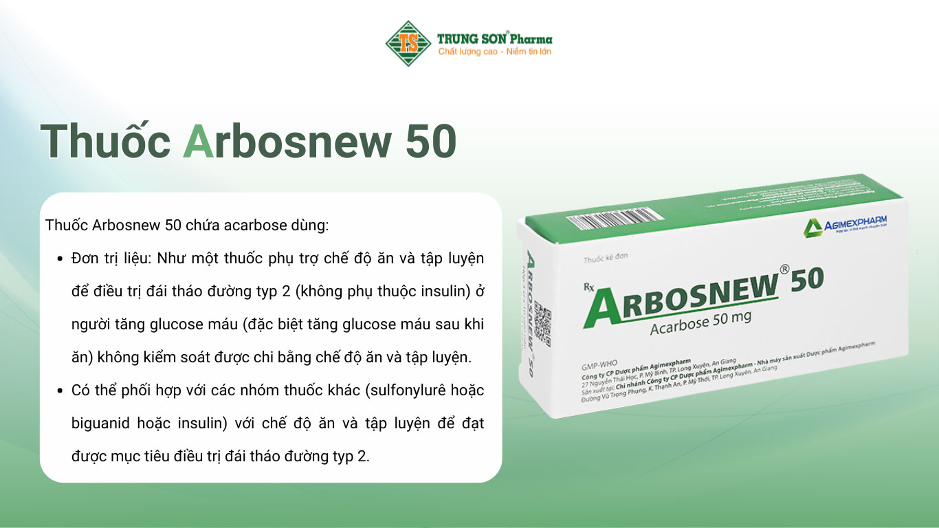 Thuốc Arbosnew 50 trị đái tháo đường tuýp 2-50