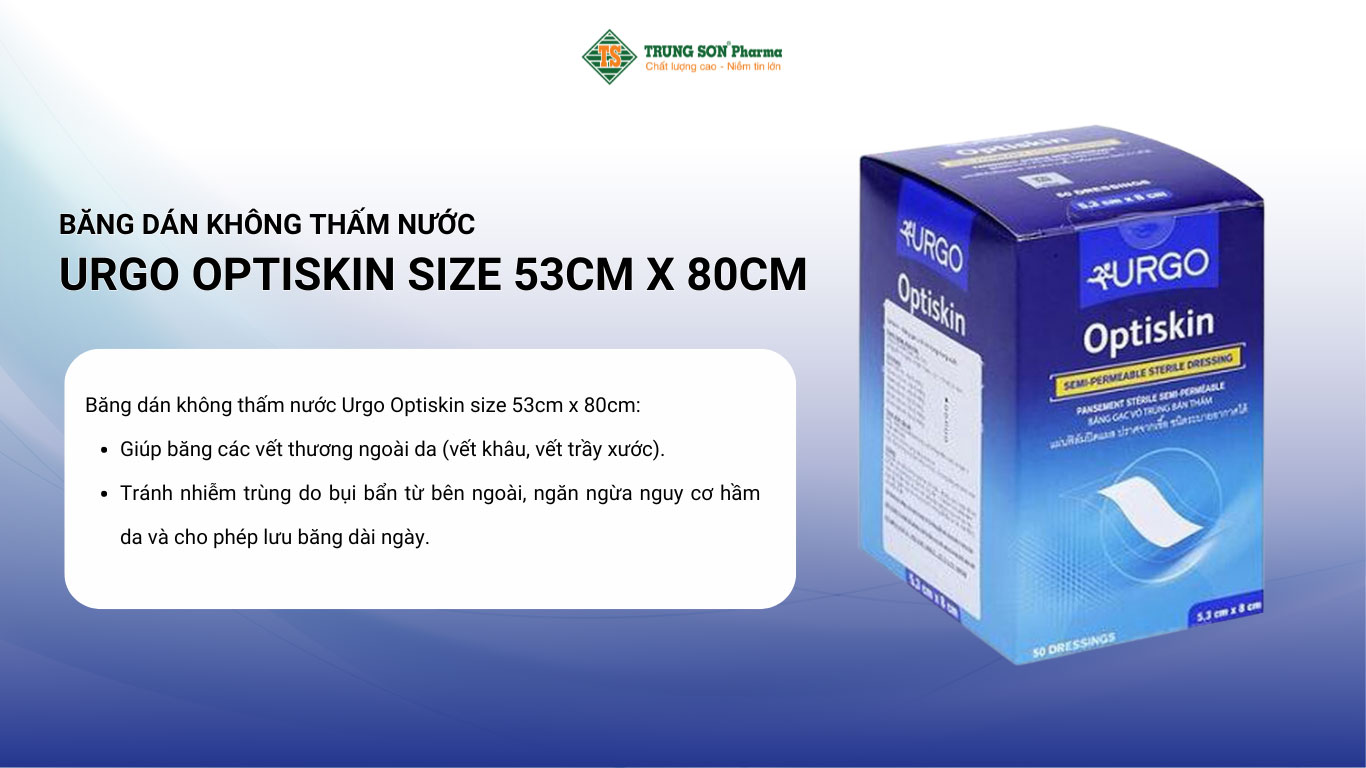 Băng dán không thấm nước Urgo Optiskin size 53cm x 80cm (hộp 50 miếng)