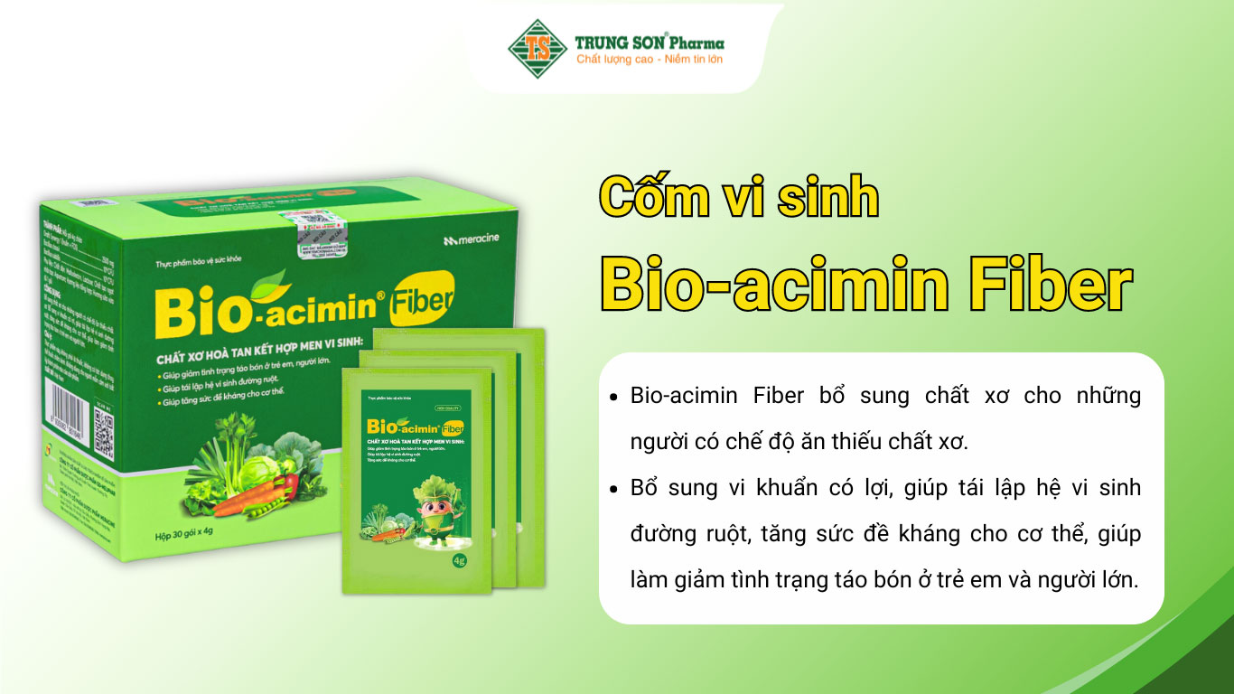 Cốm vi sinh Bio-acimin Fiber Meracine bổ sung chất sơ hòa tan, giảm tình trạng táo bón