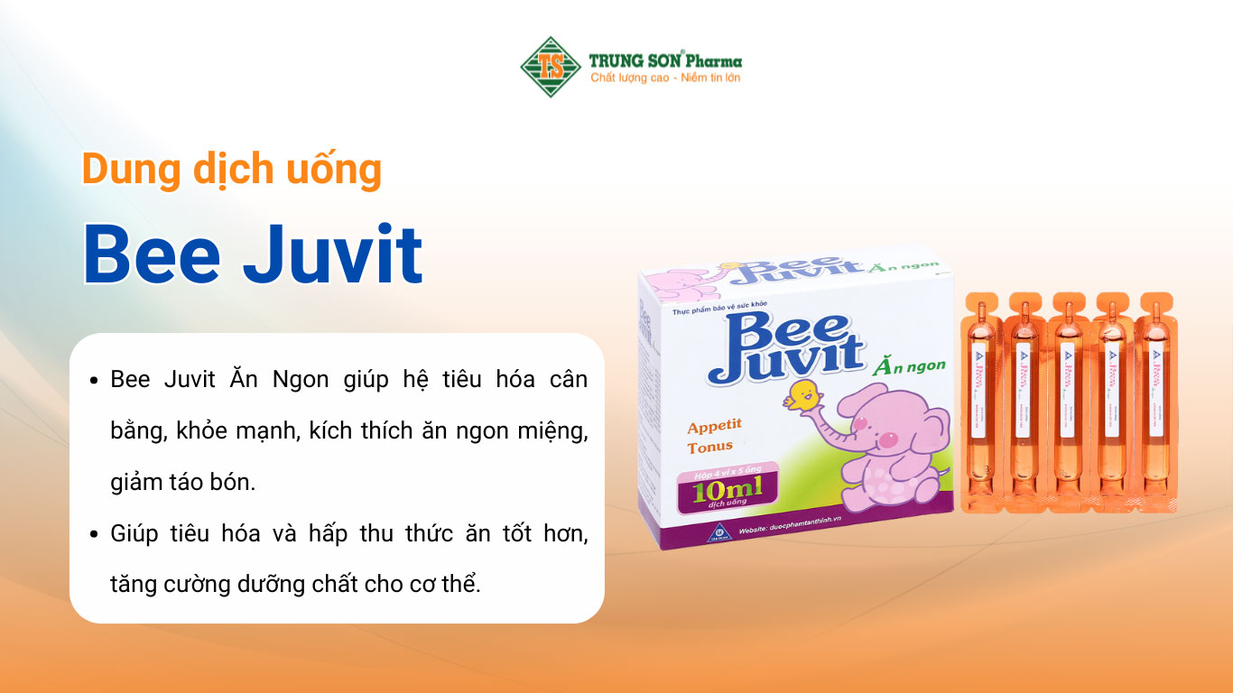 Dung dịch uống Bee Juvit hỗ trợ tăng cường tiêu hóa, ăn ngon miệng