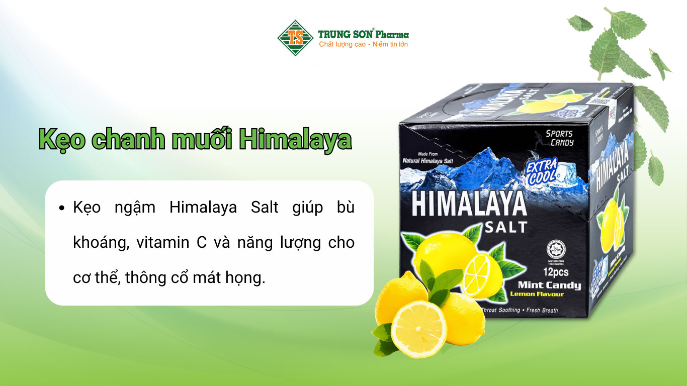 Kẹo chanh muối Himalaya vị bạc hà bổ sung dinh dưỡng, năng lượng và các Vitamin C