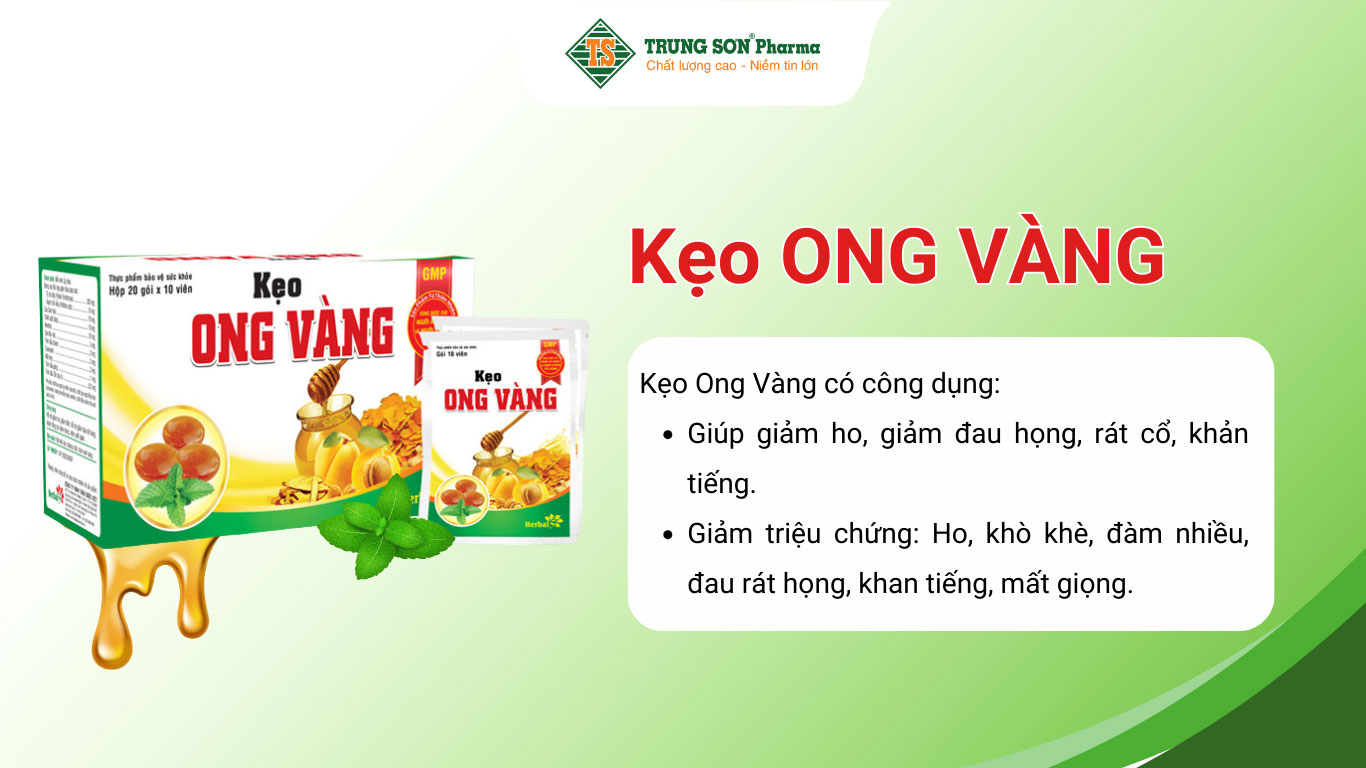 Kẹo Ong Vàng hỗ trợ giảm ho