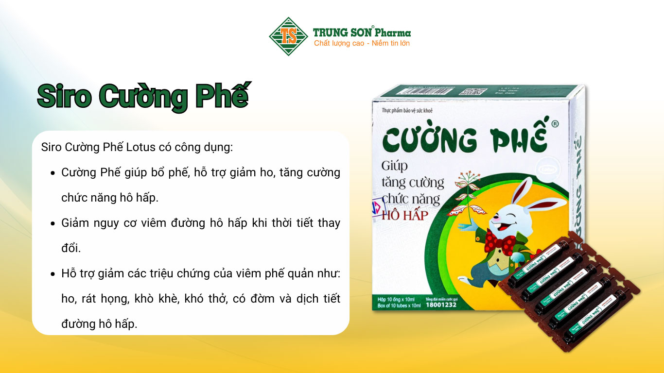 Siro Cường Phế Lotus tăng cường chức năng hô hấp