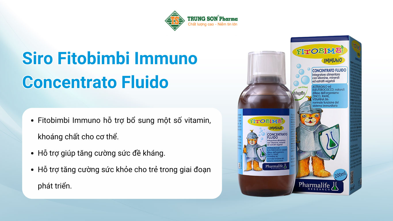 Siro Fitobimbi Immuno Concentrato Fluido bổ sung vitamin, khoáng chất cho cơ thể