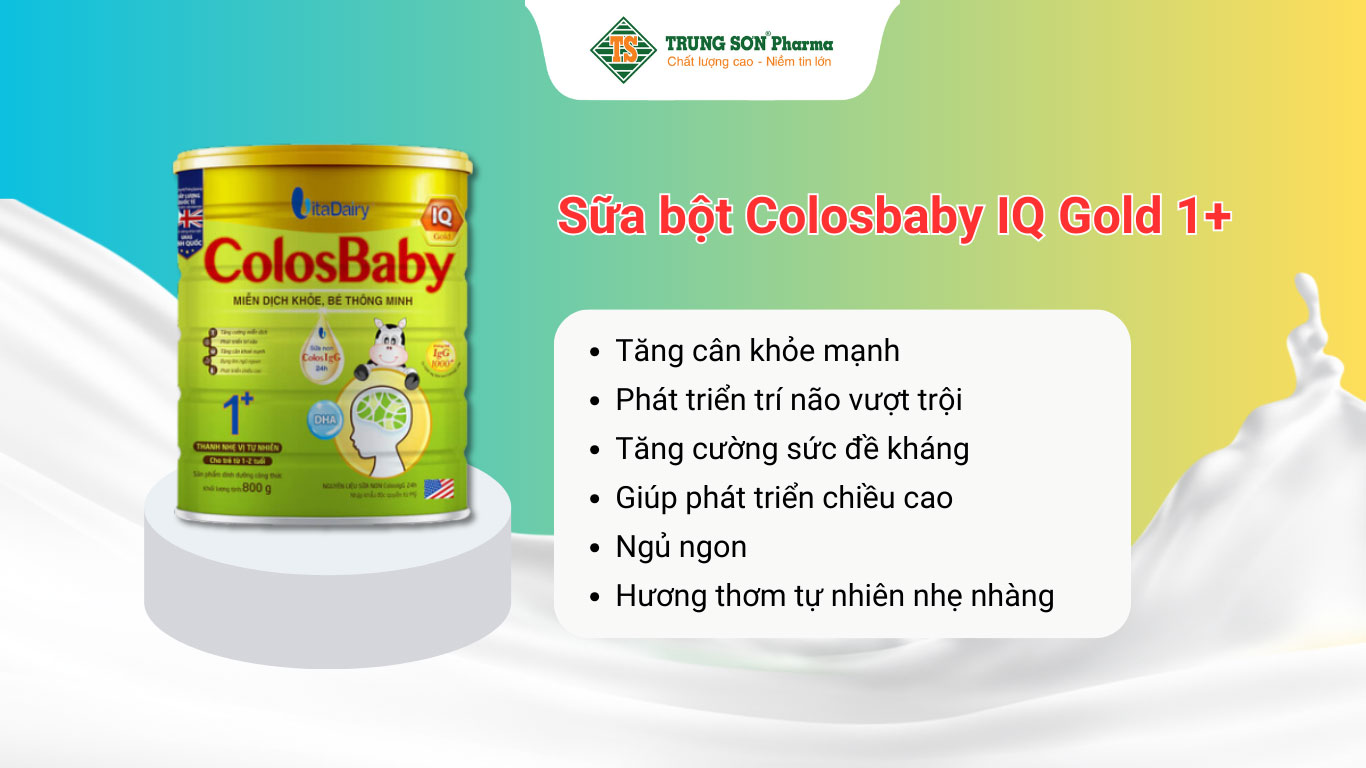 Sữa bột Colosbaby IQ Gold 1+ tăng cường miễn dịch, giúp bé thông minh