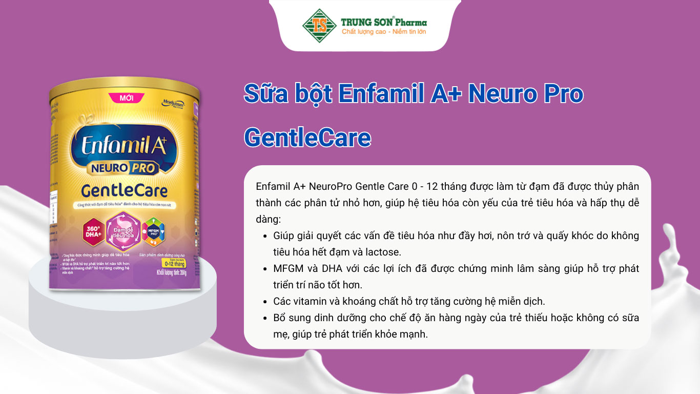 Sữa bột Enfamil A+ Neuro Pro GentleCare Mead Johnson cho trẻ 0-12 tháng