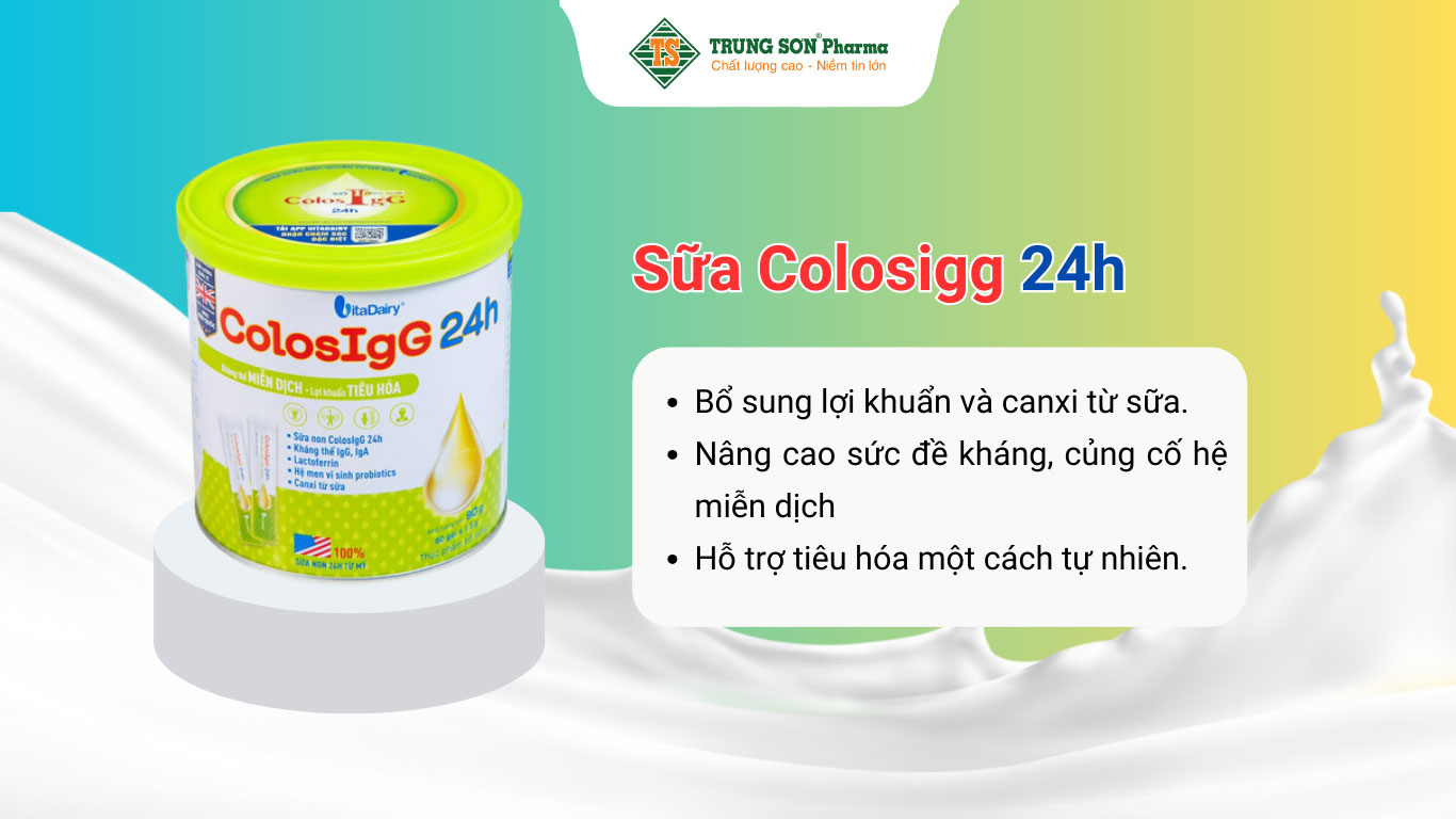 Sữa Colosigg 24h Vitadairy hỗ trợ tăng cường miễn dịch và tiêu hóa