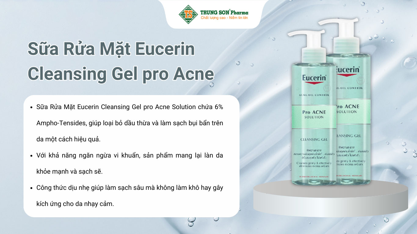 Sữa Rửa Mặt Eucerin Cleansing Gel pro Acne Solution