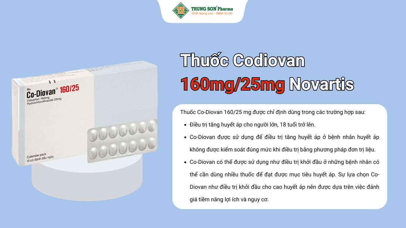 Thuốc Codiovan 160mg/25mg Novartis điều trị tăng huyết áp