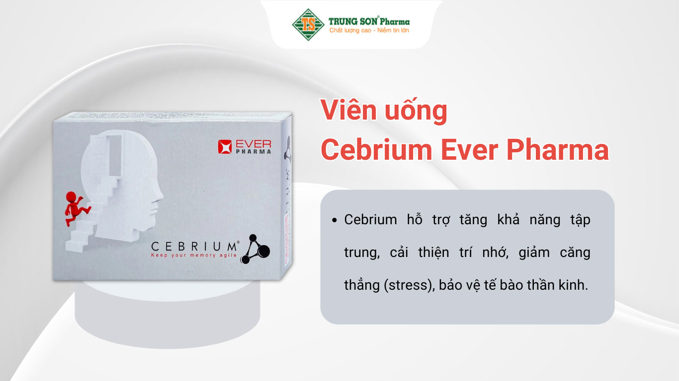 Viên uống Cebrium Ever Pharma hỗ trợ tăng khả năng tập trung, cải thiện trí nhớ