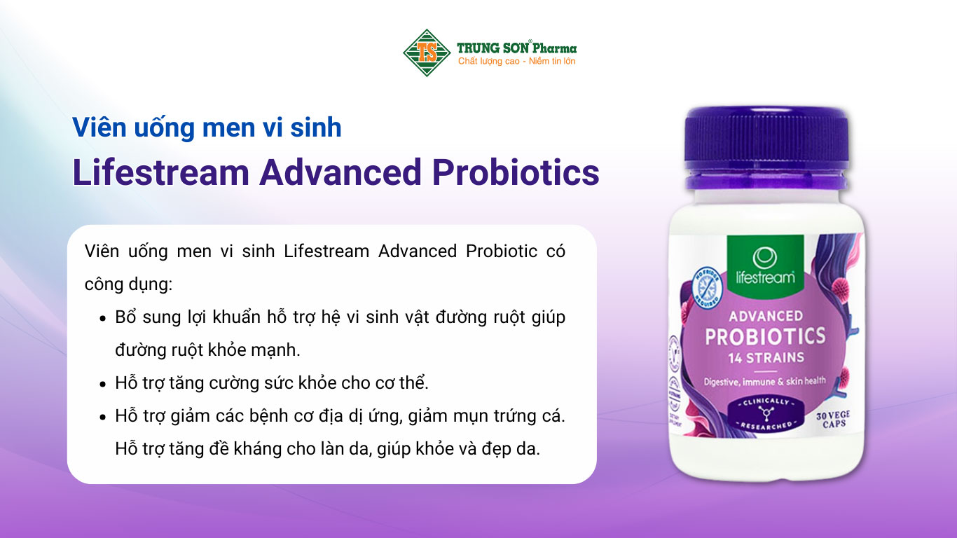 Viên uống men vi sinh Lifestream Advanced Probiotic 