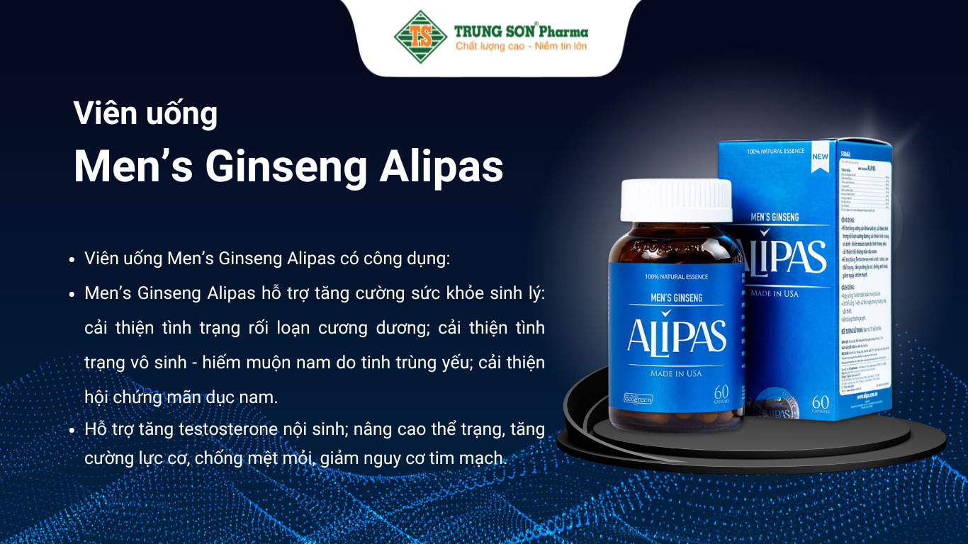 Viên uống Men’s Ginseng Alipas Ecogreen cải thiện rối loạn cương dương