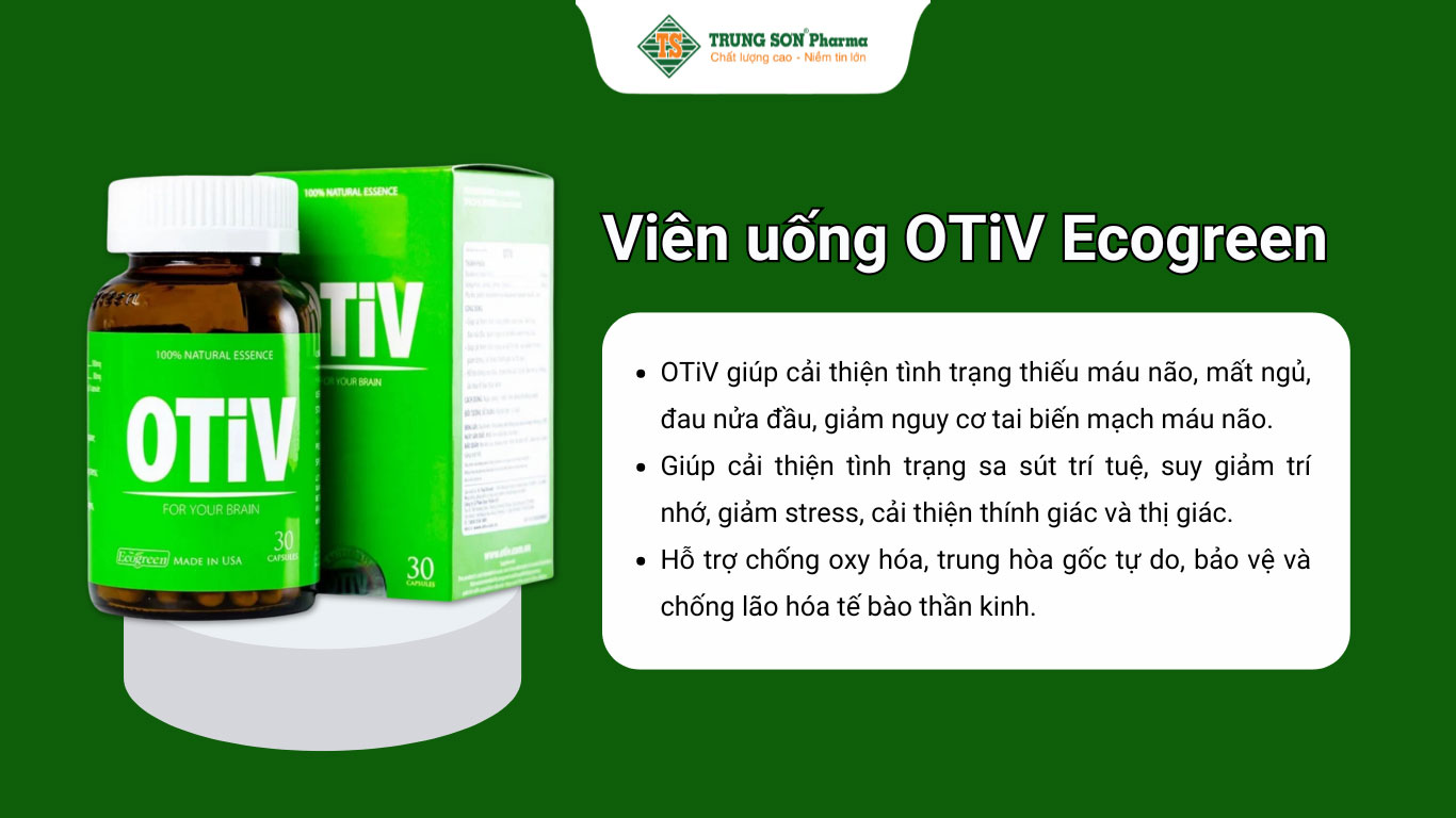 Viên uống OTiV Ecogreen giúp tăng cường dưỡng chất cho não