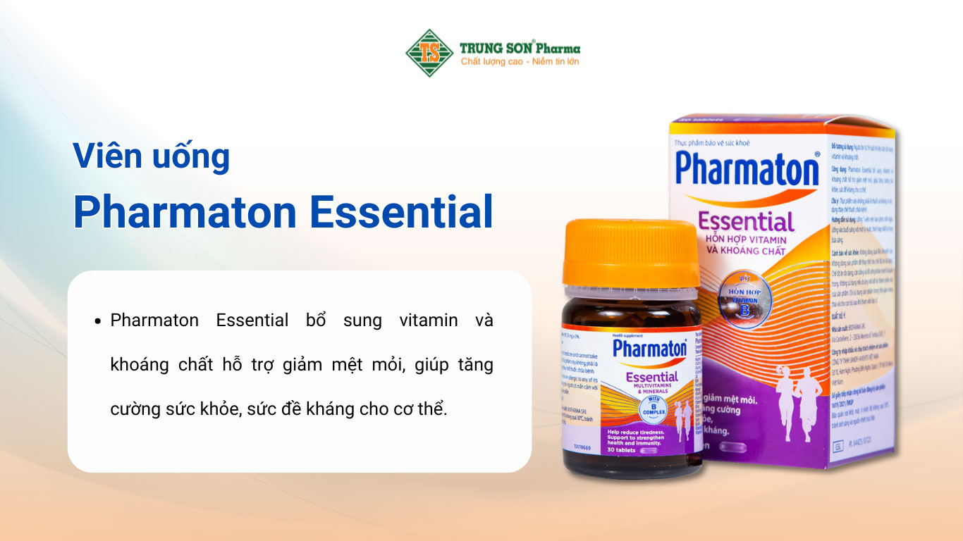 Viên uống Pharmaton Essential Multivitamins Minerals hỗn hợp Vitamin và khoáng chất, tăng cường sức khỏ