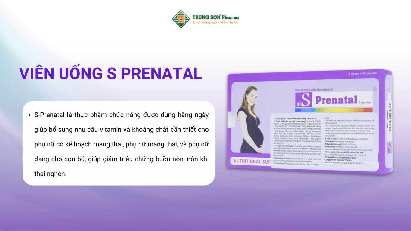 Viên uống S Prenatal bổ sung vitamin và khoáng chất