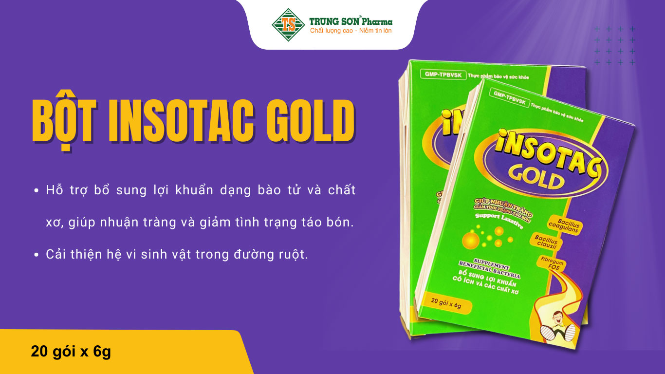 Bột Insotac Gold giúp bổ sung lợi khuẩn cho hệ tiêu hóa